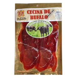 Cecina de búfalo em fatias
