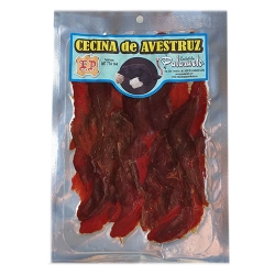 Cecina de avestruz em fatias