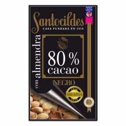 Chocolate amargo com amêndoas 80%