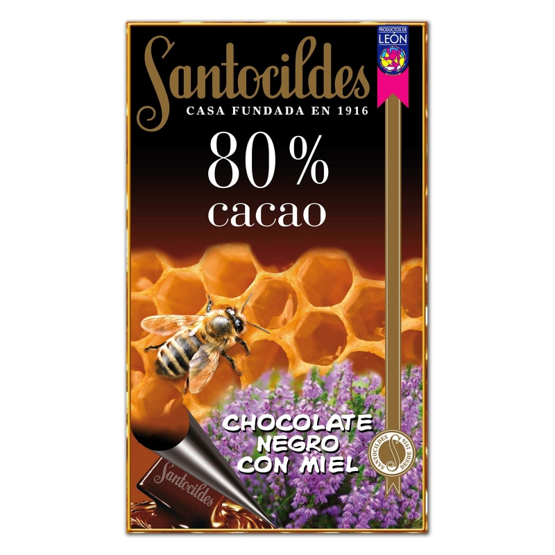 Chocolate negro con miel 80%