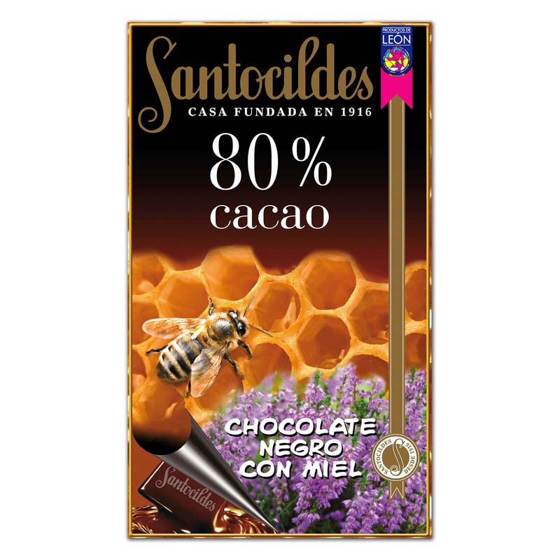 Chocolate negro con miel 80%